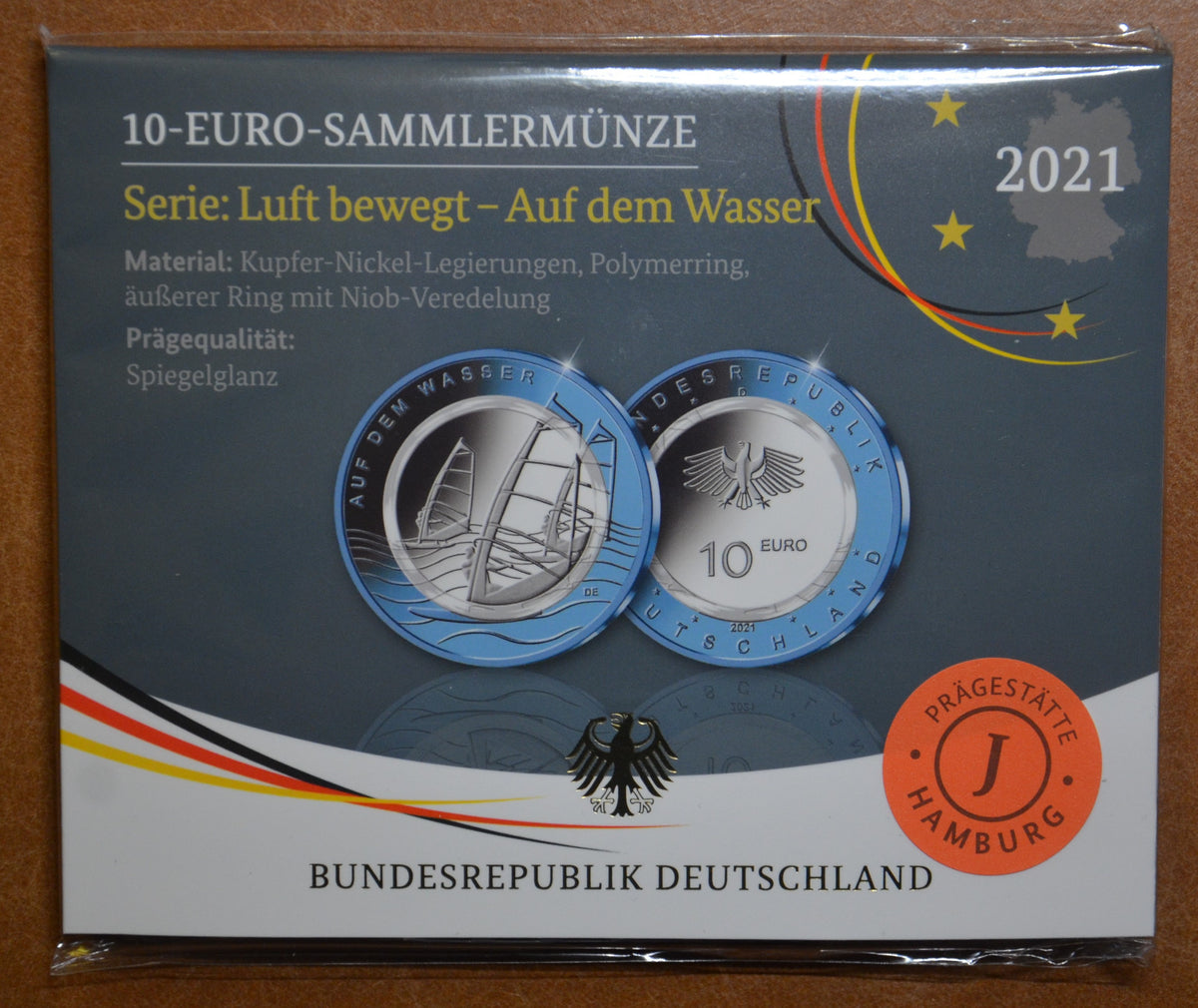 10 Euro Németország "ADFGJ" 2021 A vízben (5x Proof)