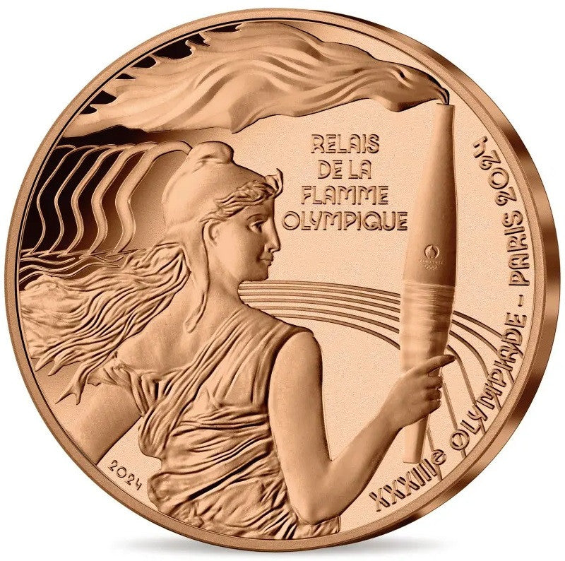 1/4 Euro Franciaország 2024 - OH 2024 - Olimpiai láng (UNC)