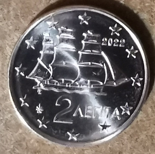 2 cent Görögország 2022 (UNC)