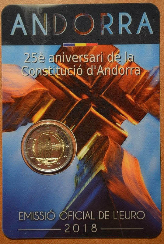 2 Euro Andorra 2018 - Az andorrai alkotmány 25. évfordulója (BU kártya)