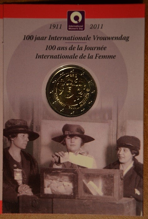 2 Euro Belgium 2011 - A nemzetközi nőnap 100. évfordulója (BU kártya)