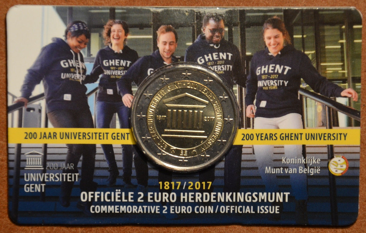 2 Euro Belgium 2017 - A Gent-i egyetem (BU kártya holland oldal)