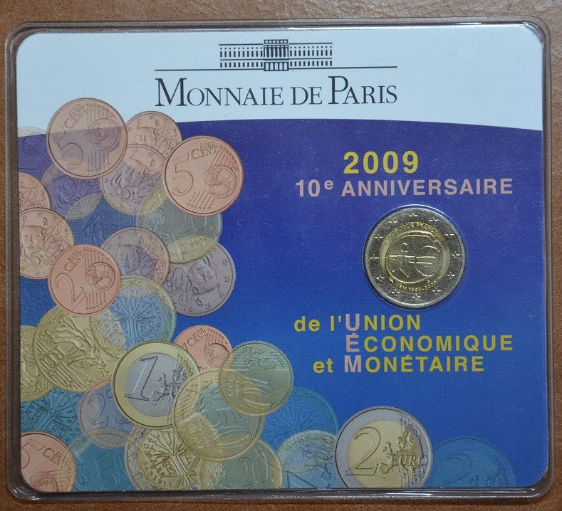 2 Euro Franciaország 2009 - 10 éves az Európai Monetáris Unió (BU)