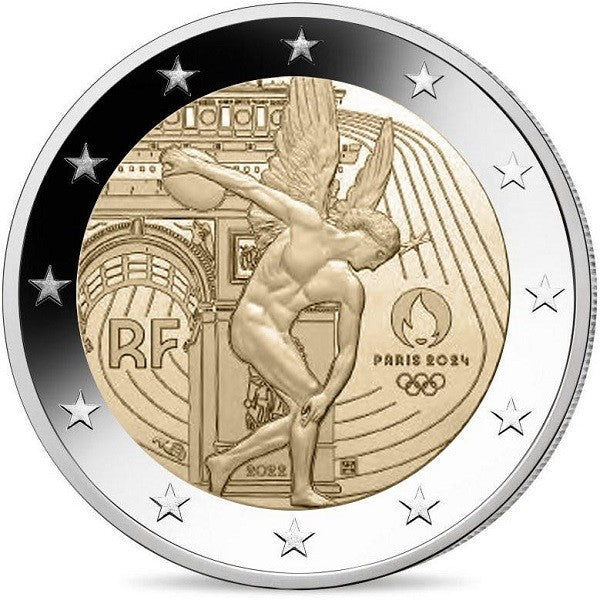 2 Euro Franciaország 2022 - A párizsi olimpiai játékok 2024 (UNC)