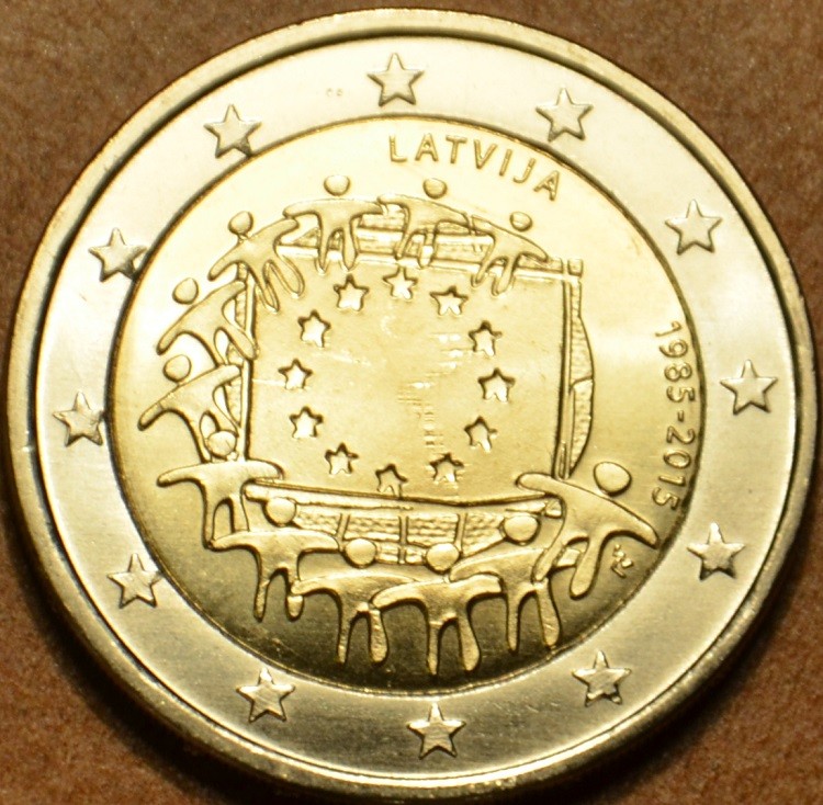 2 Euro Lettország 2015 - Az európai lobogó 30 éve (UNC)