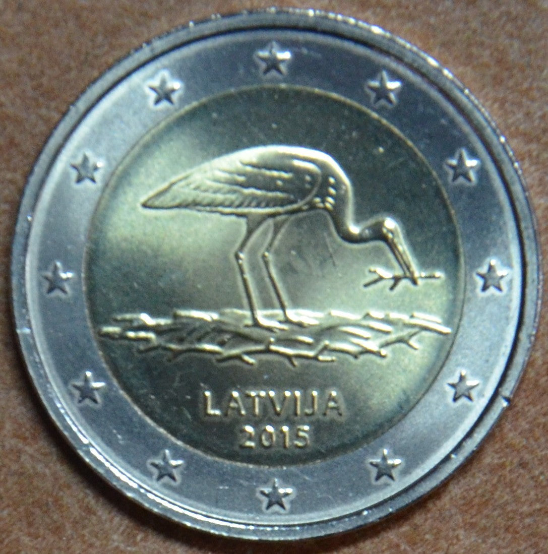 2 Euro Lettország 2015 - Fekete gólya (UNC)