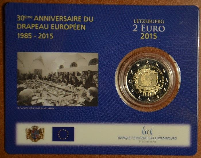 2 Euro Luxemburg 2015 - Az európai lobogó 30 éve (BU kártya)