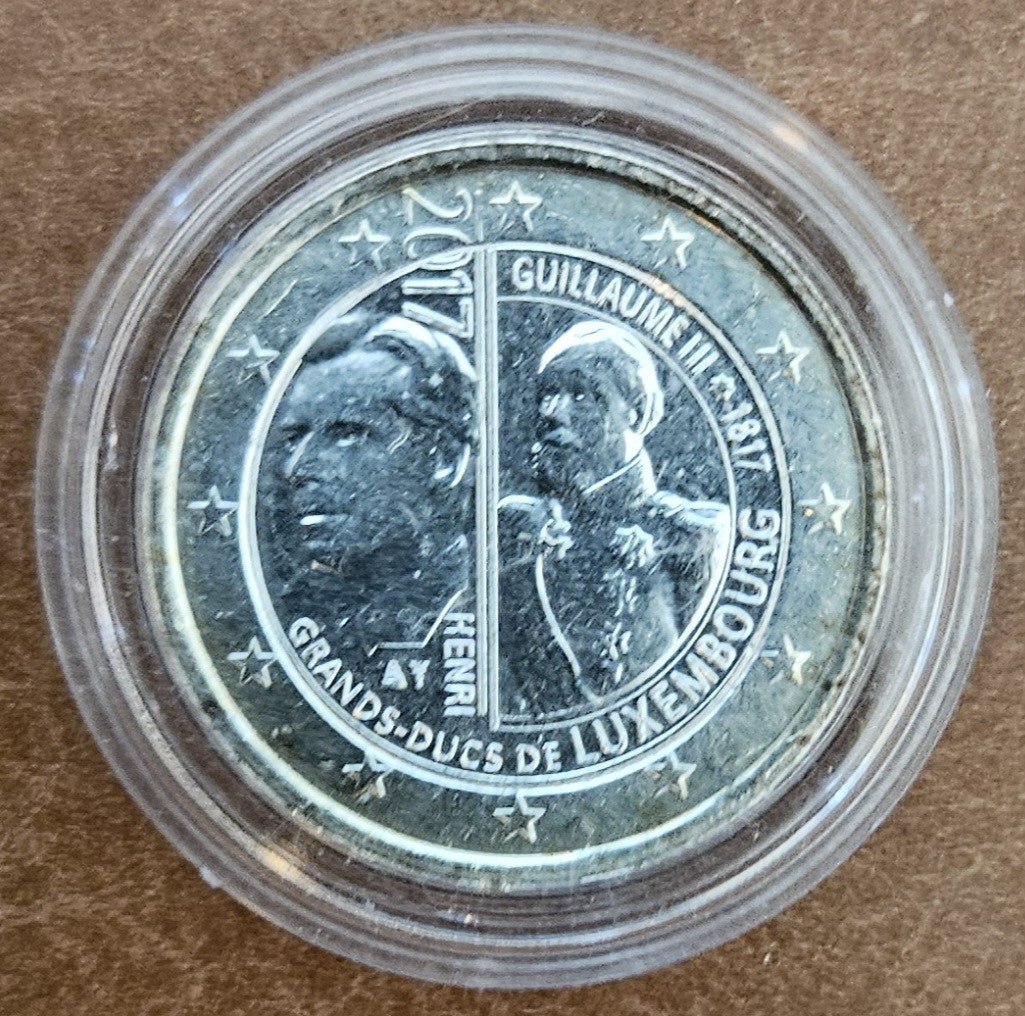 2 Euro Luxemburg 2017 - III. Vilmos nagyherceg (ezüstözött UNC)