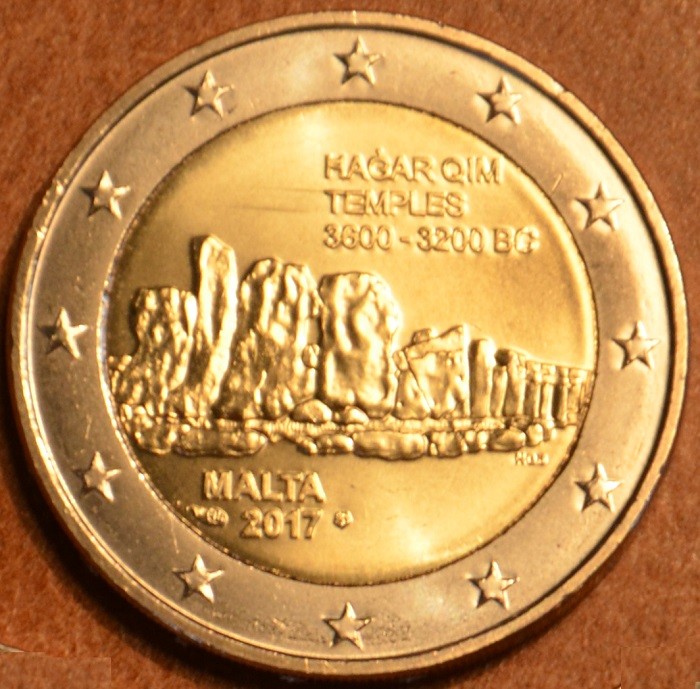 2 Euro Málta 2017 Hagar Qim - francia verjegy (UNC)