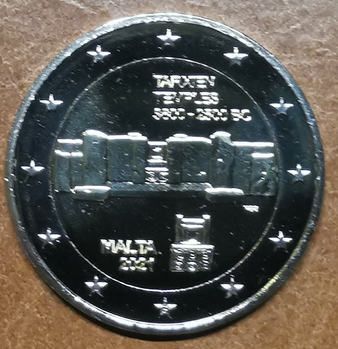 2 Euro Málta 2021 "F" verjeggyel - Tarxien (UNC)