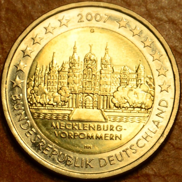 2 Euro Nemecko 2007 "G" Mecklenburg-Vorpommern kastély (UNC)