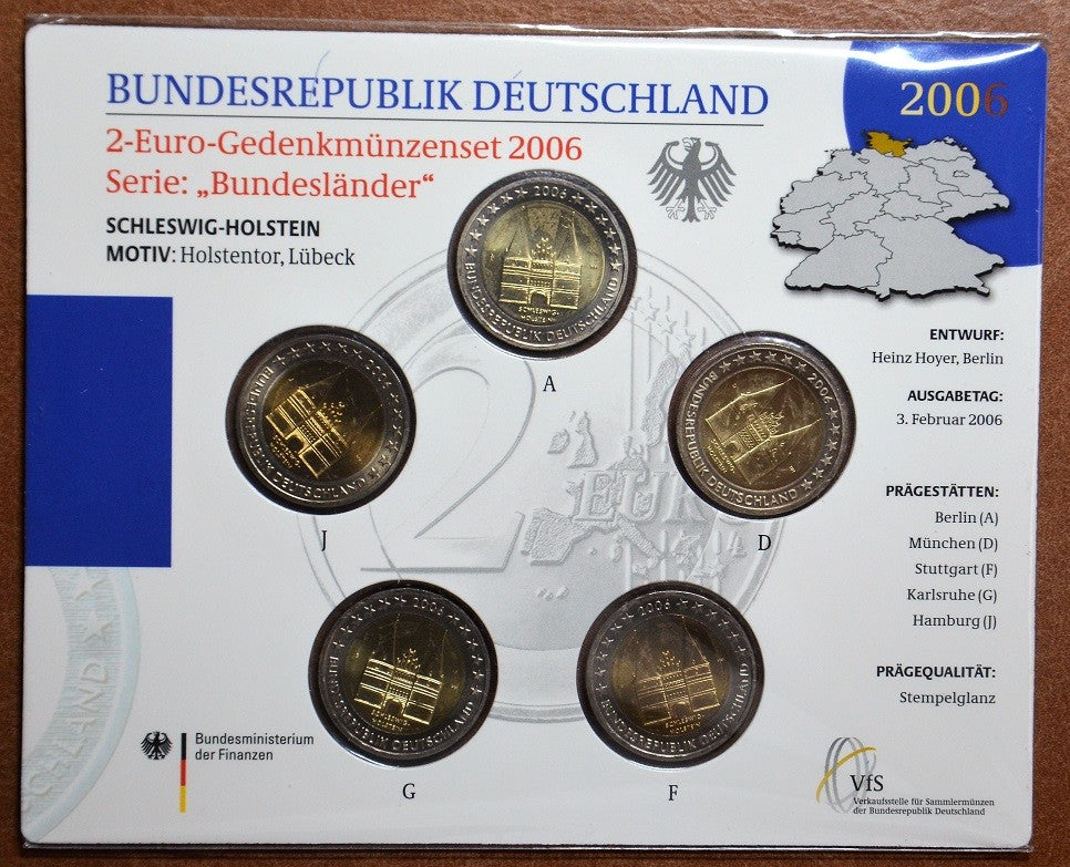 2 Euro Németország 2006 - Holstentor Lübeckben / Schleswig-Holstein (BU)