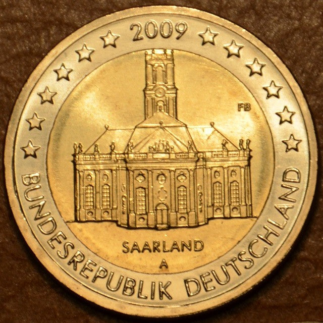2 Euro Németország 2009 "A" Saarland: Ludwigskirche temploma (UNC)