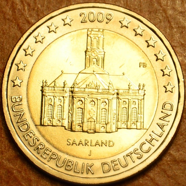 2 Euro Németország 2009 "J" Saarland: Ludwigskirche temploma (UNC)
