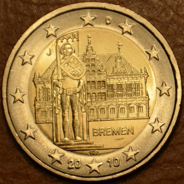 2 Euro Németország 2010 "J" Bréma: A városháza és a ''Roland-szobor'' (UNC)