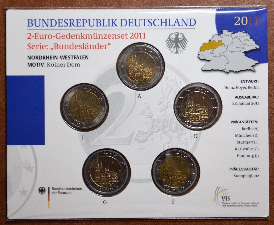 2 Euro Németország 2011 - Nordehein-Westfalen: A kölni dóm (BU)