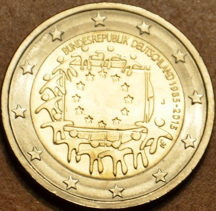 2 Euro Németország 2015 "J" Az európai lobogó 30 éve (UNC)