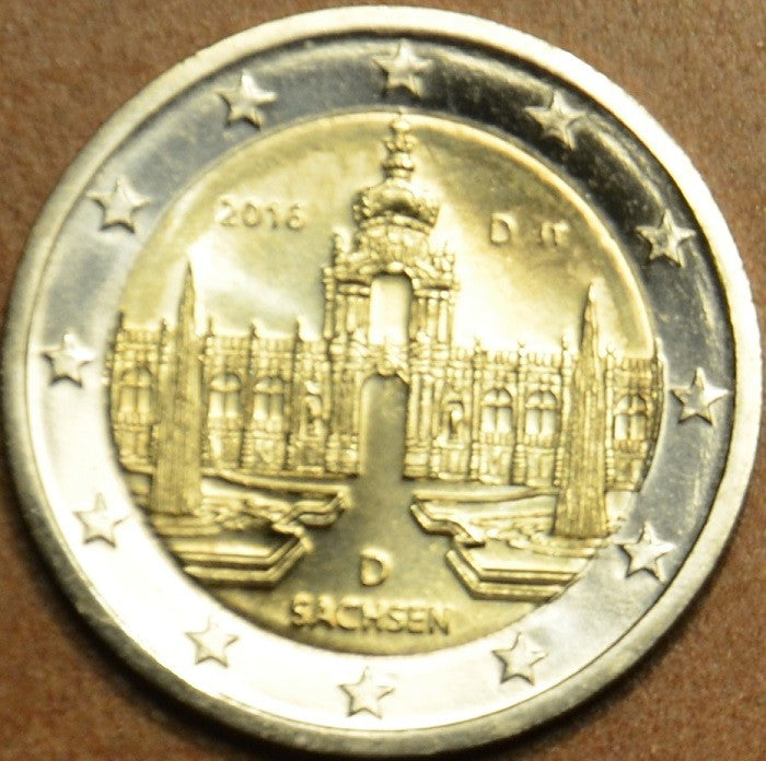 2 Euro Németország 2016 "D" Szászország: A drezdai Zwinger (UNC)