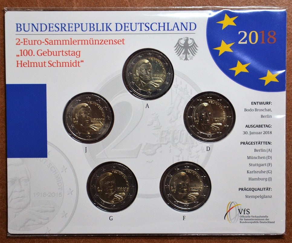2 Euro Németország 2018 - Helmut Schmidt (BU)