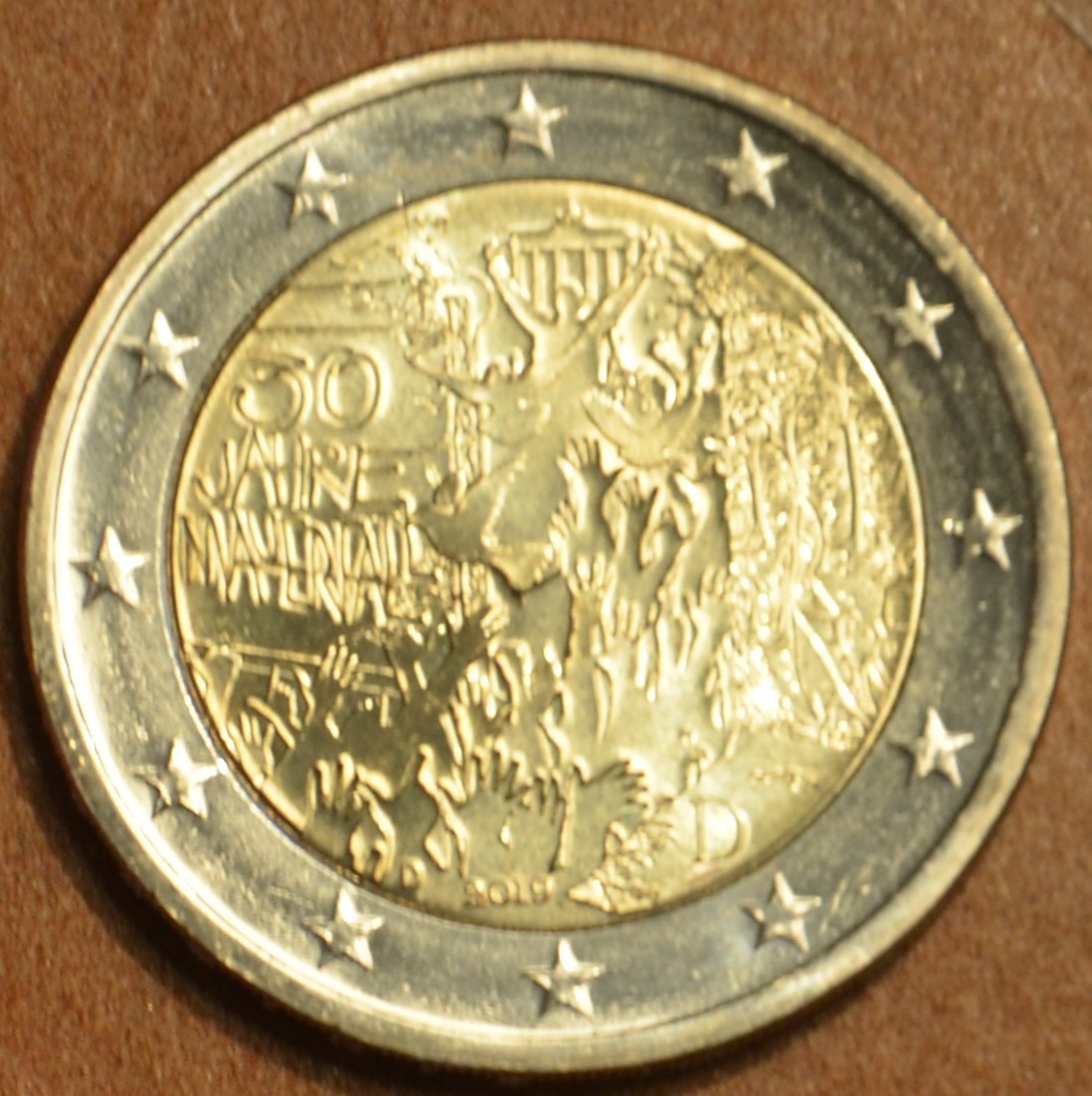 2 Euro Németország 2019 "D" A berlini fal ledöntésének 30. évfordulója (UNC)