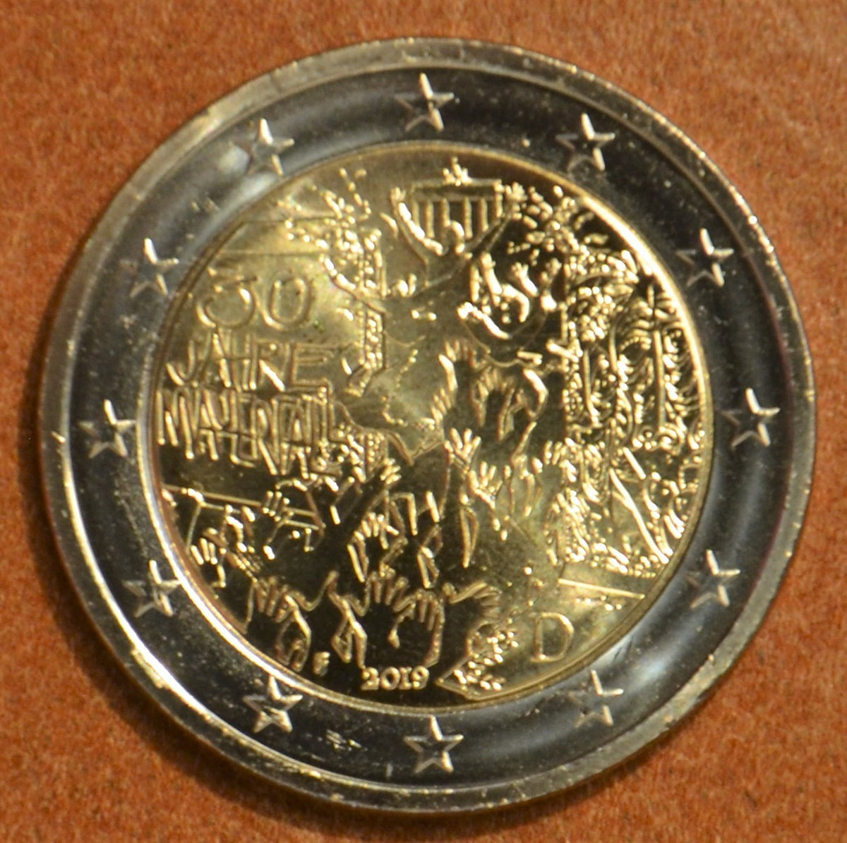2 Euro Németország 2019 "F" A berlini fal ledöntésének 30. évfordulója (UNC)