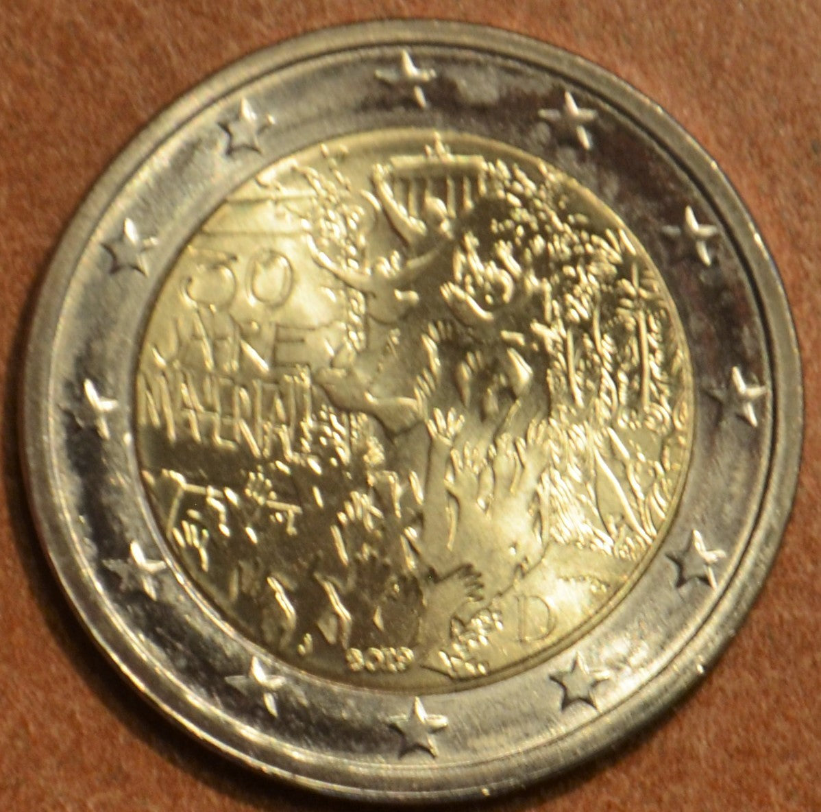 2 Euro Németország 2019 "J" A berlini fal ledöntésének 30. évfordulója (UNC)