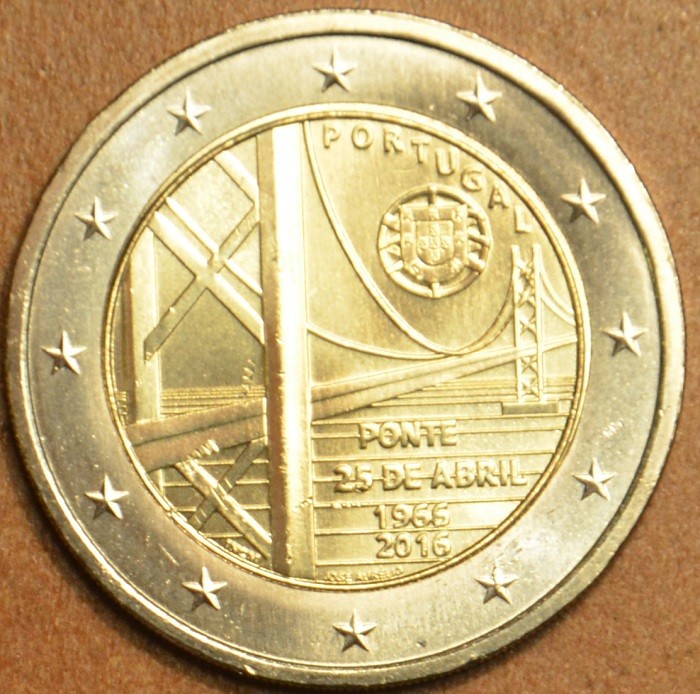 2 Euro Portugália 2016 - A Tejo folyó két partját összekötő első híd átadásának 50. évfordulója (UNC)