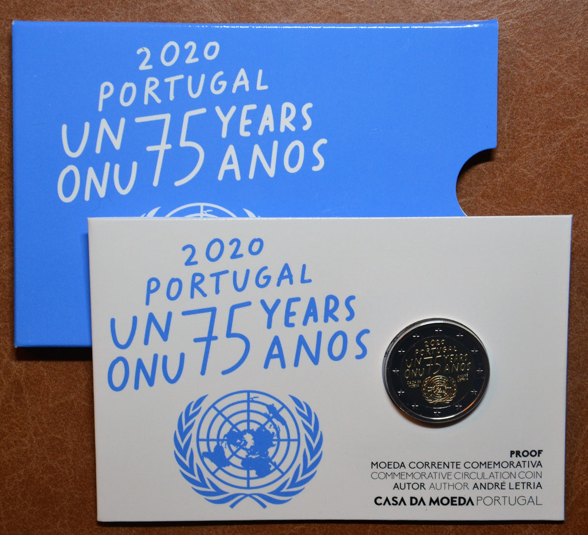2 Euro Portugália 2020 - 75 éves az Egyesült Nemzetek Szövetsége (Proof)
