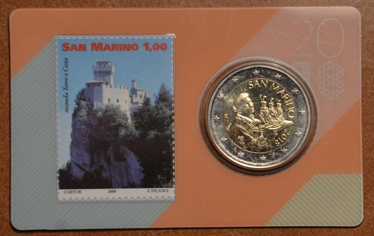 2 Euro San Marino 2018 - Szent Marinus (BU bélyeggel)