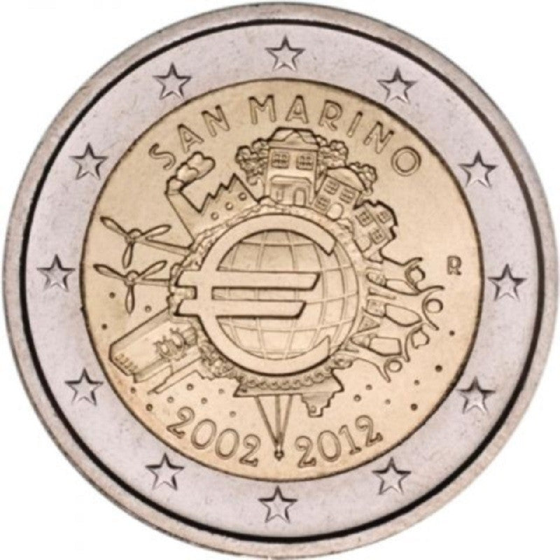 2 Euro San Marino 2012 - Az Euro 10 éve (UNC)