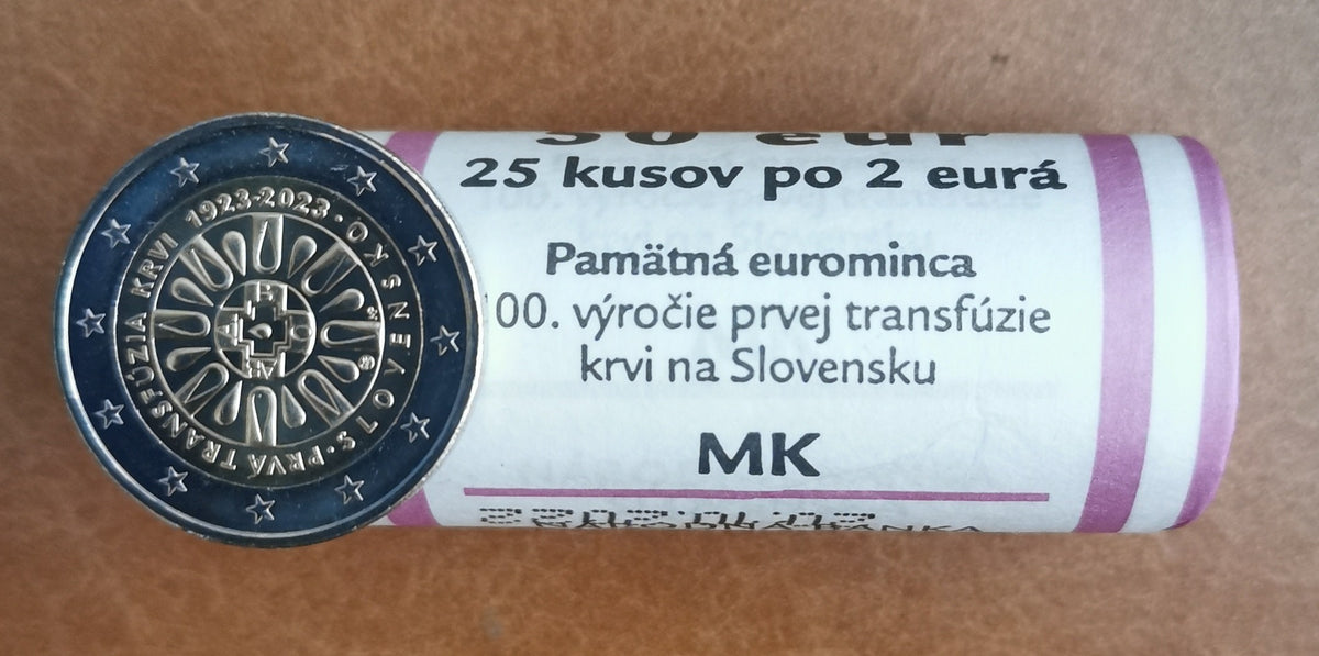 2 Euro Szlovákia 2023 - Az első vérátömlesztés Szlovákiában (25xUNC)