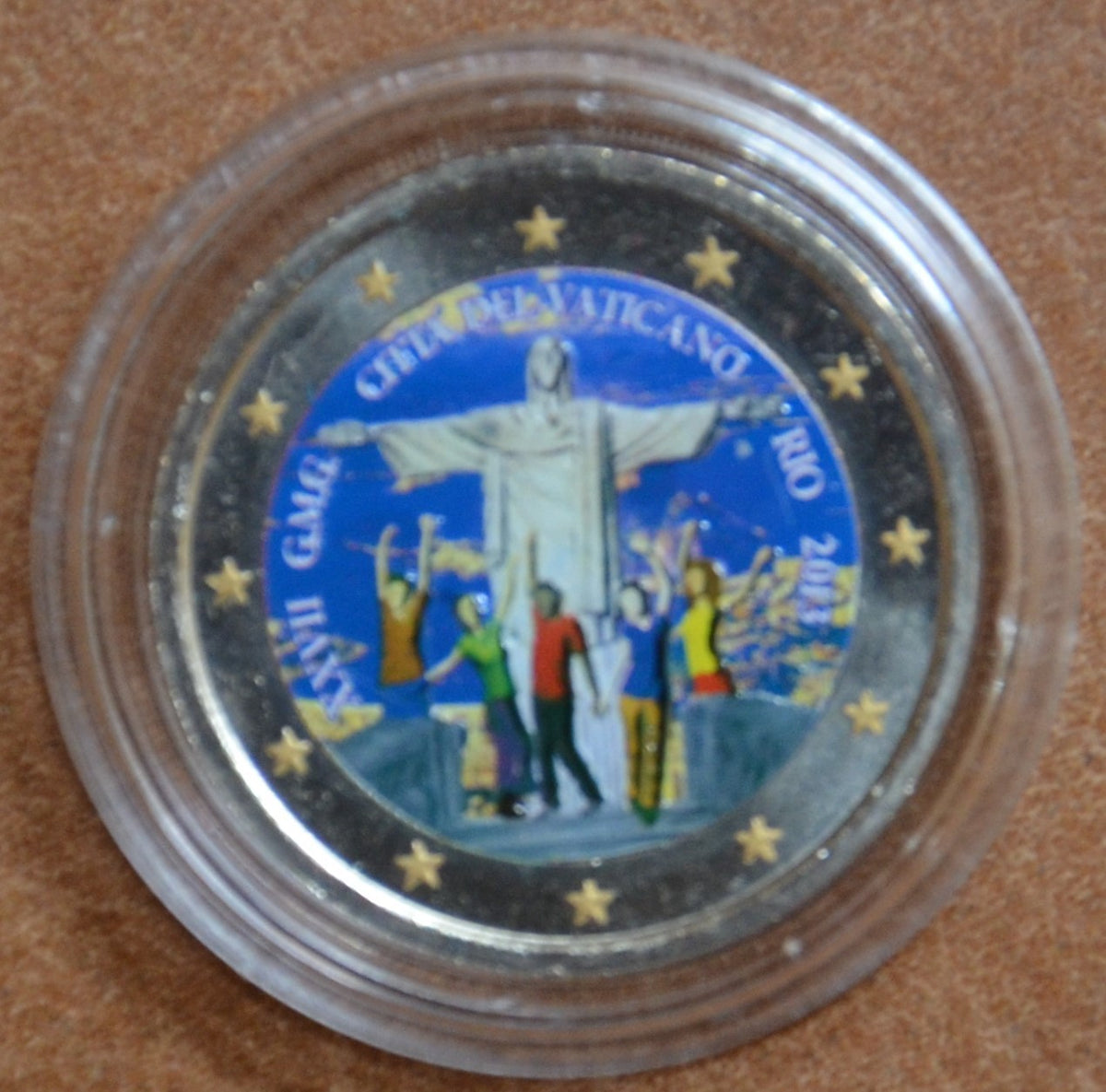 2 Euro Vatikán 2013 - 28. Világ Ifjúsági Nap Rio de Janeiro III. (színezett UNC)