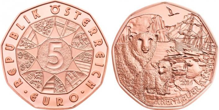 5 Euro Ausztria 2014 Abenteuer Arktis (UNC)
