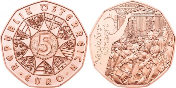 5 Euro Ausztria 2016 Neujahrskonzert (UNC)