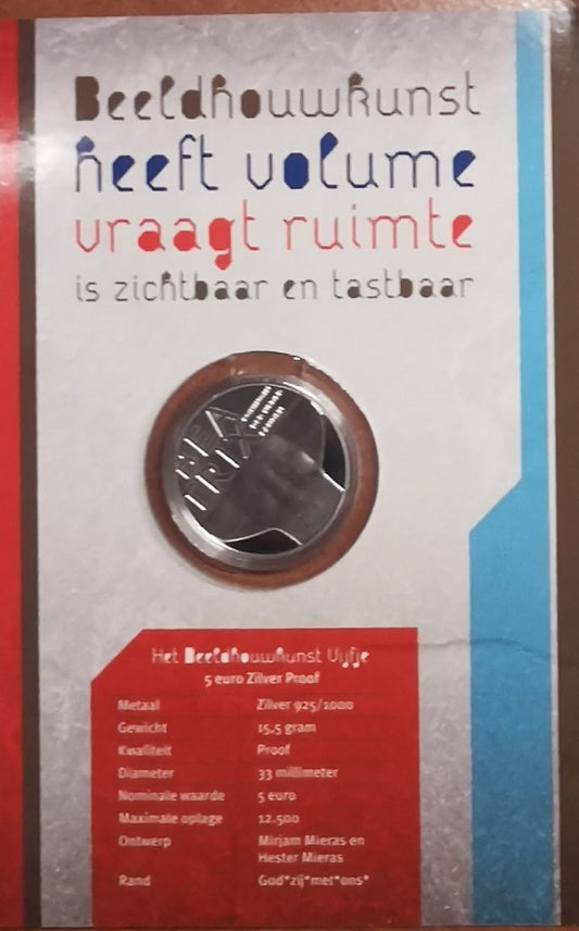 5 Euro Hollandia 2012 - Szobrászat (Proof kártya)