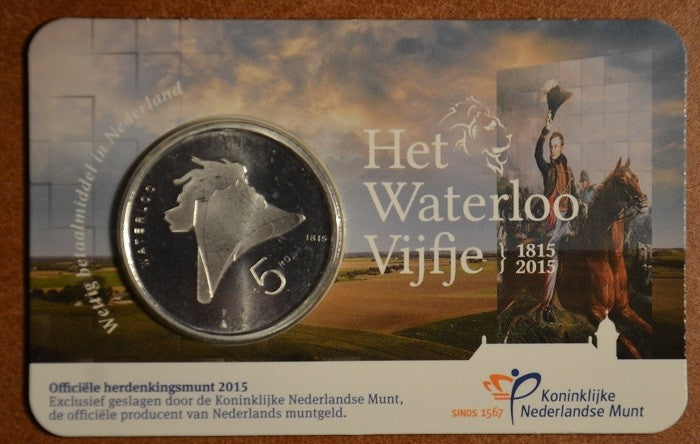 5 Euro Hollandia 2015 Waterloo (UNC kártya)