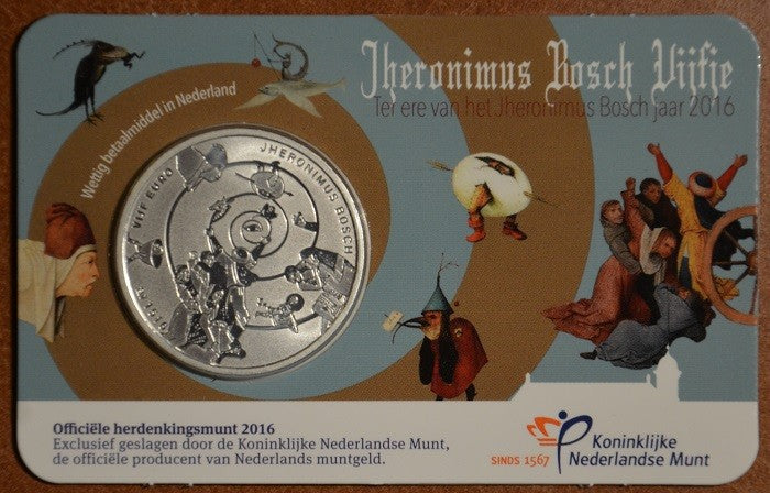 5 Euro Hollandia 2016 Hieronymus Bosch (UNC kártya)
