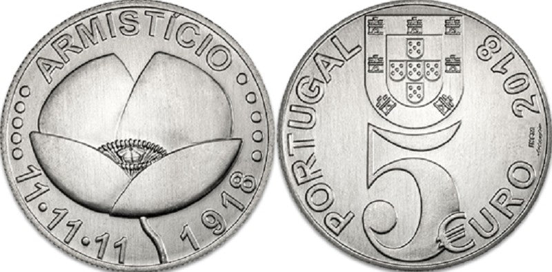 5 Euro Portugália 2018 - Armisticio (UNC)