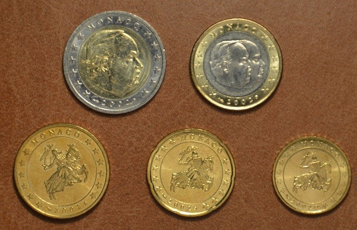 5 részes forgalmi sor Monaco 2002 (UNC)