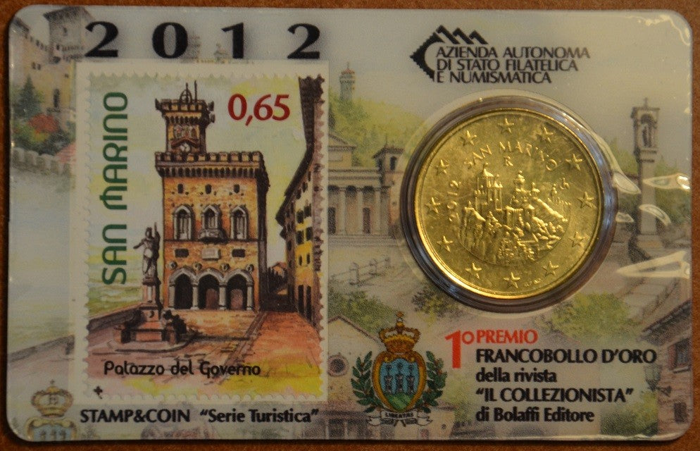 50 cent San Marino 2012 + bélyeg V. (BU)