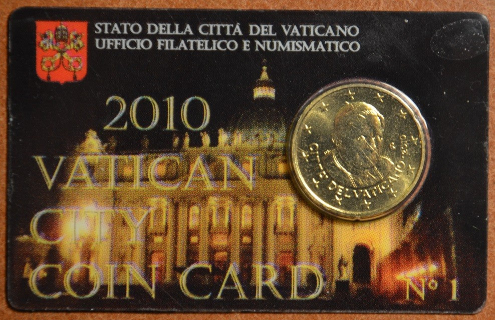 50 cent Vatikán 2010 hivatalos érmekártya No. 1 (BU)