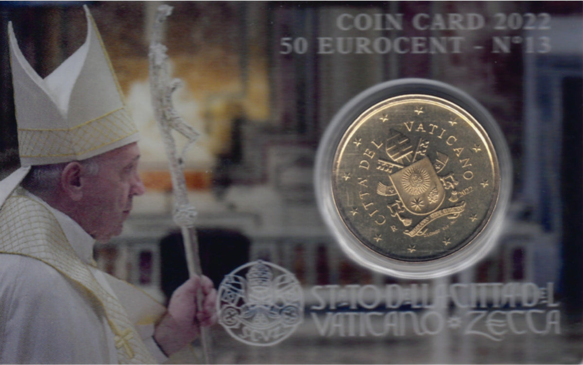 50 cent Vatikán 2022 hivatalos érmekártya No. 13 (BU)