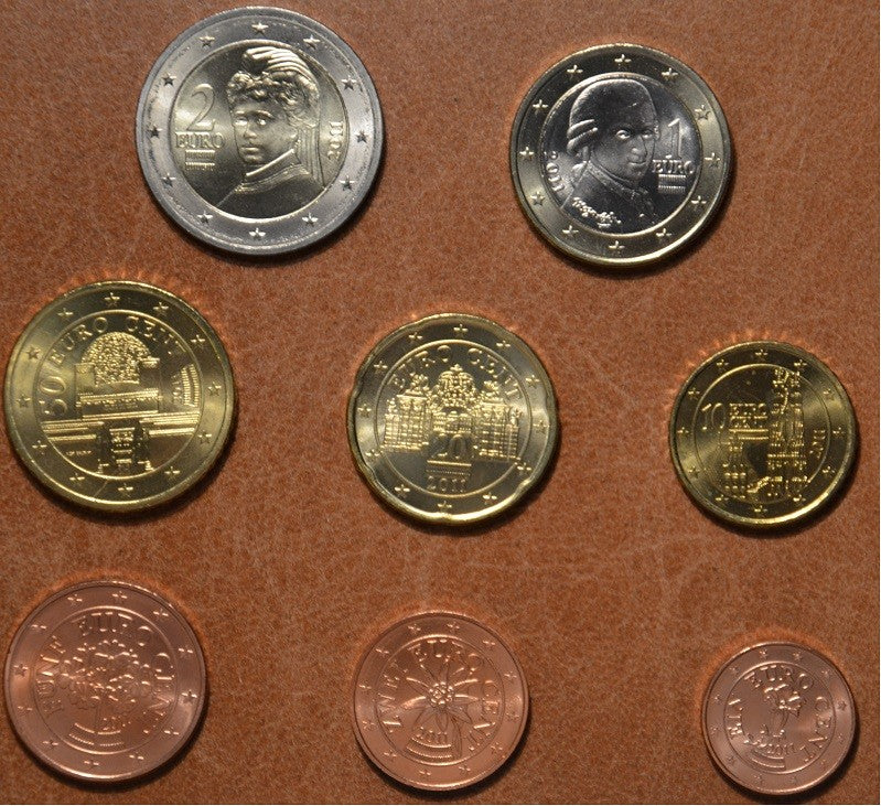 8 részes forgalmi sor Ausztria 2011 (UNC)