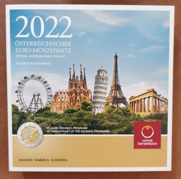 Ausztria 2022 forgalmi sor Erasmus (Proof)