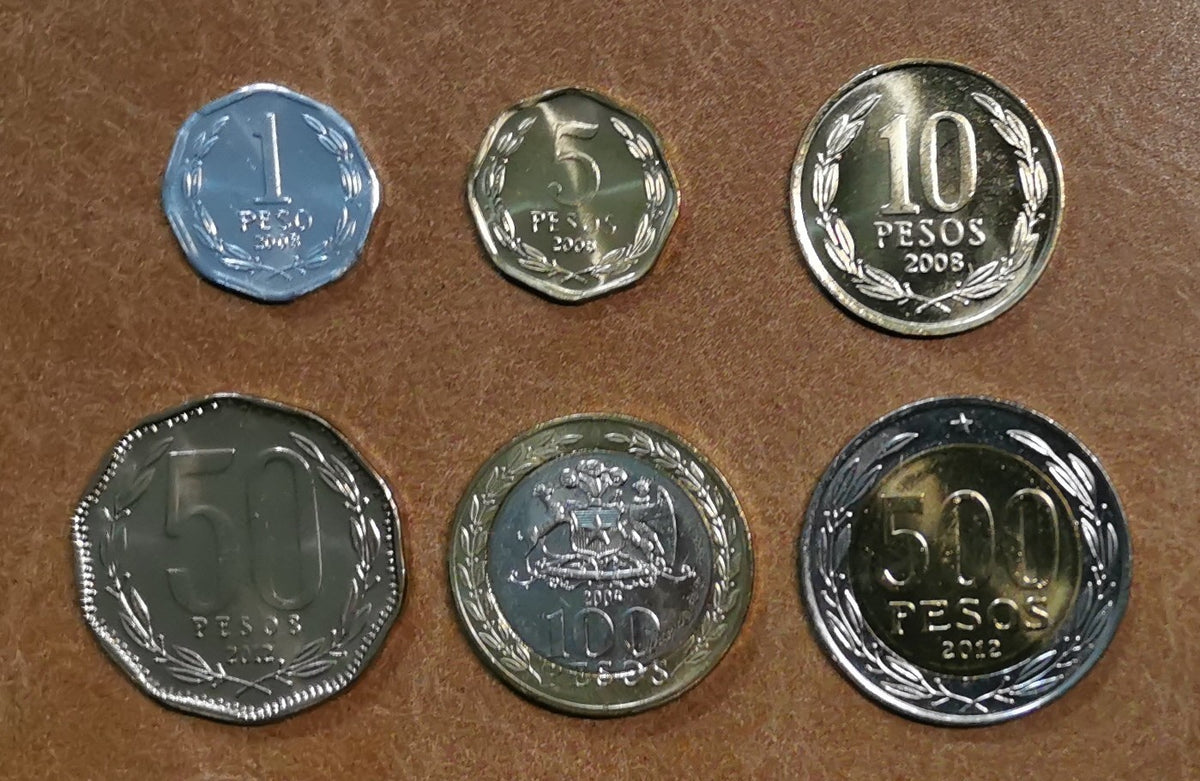 Chile 6 érme 1988-2012 (UNC)