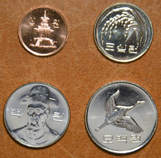 Dél-Korea 4 érme 2015-2017 (UNC)