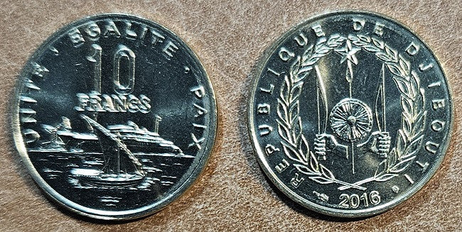 Dzsibuti 10 frank 2016 (UNC)