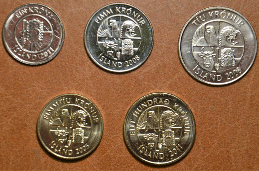 Izland 5 érme 2005-2011 (UNC)