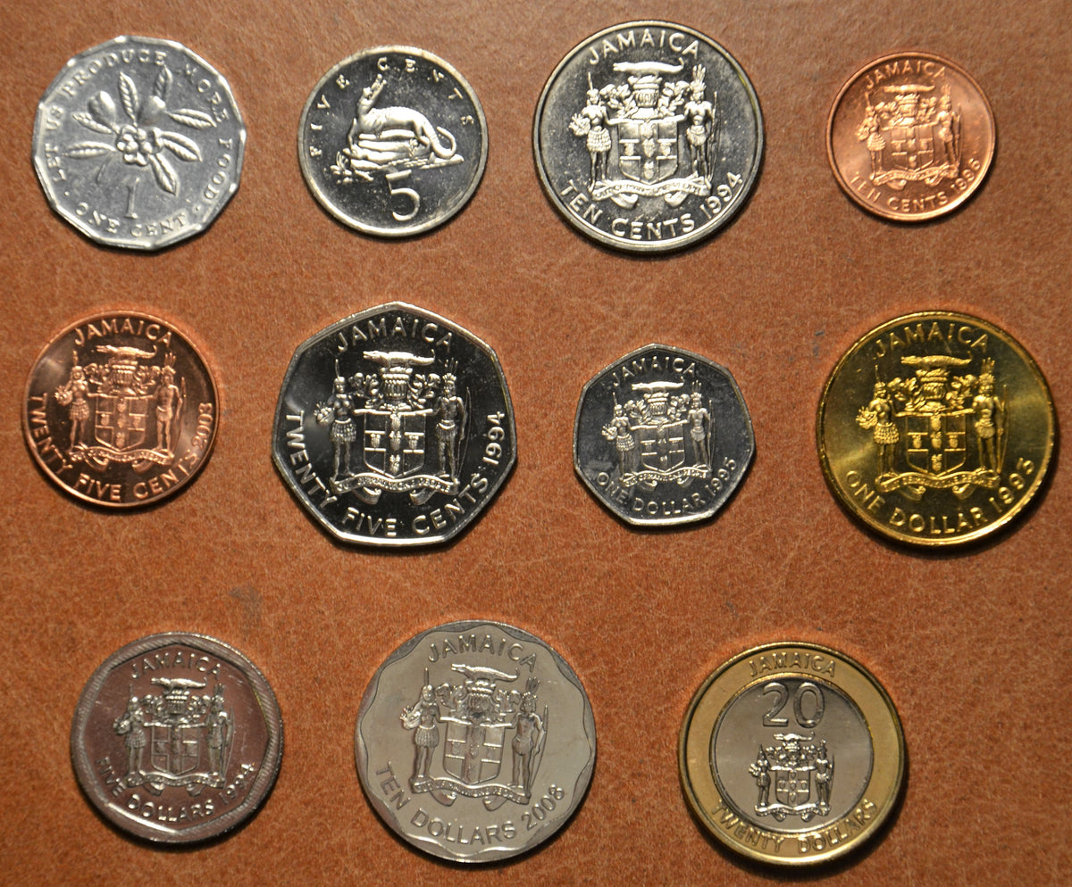 Jamaica 11 érme 1990-2001 (UNC)
