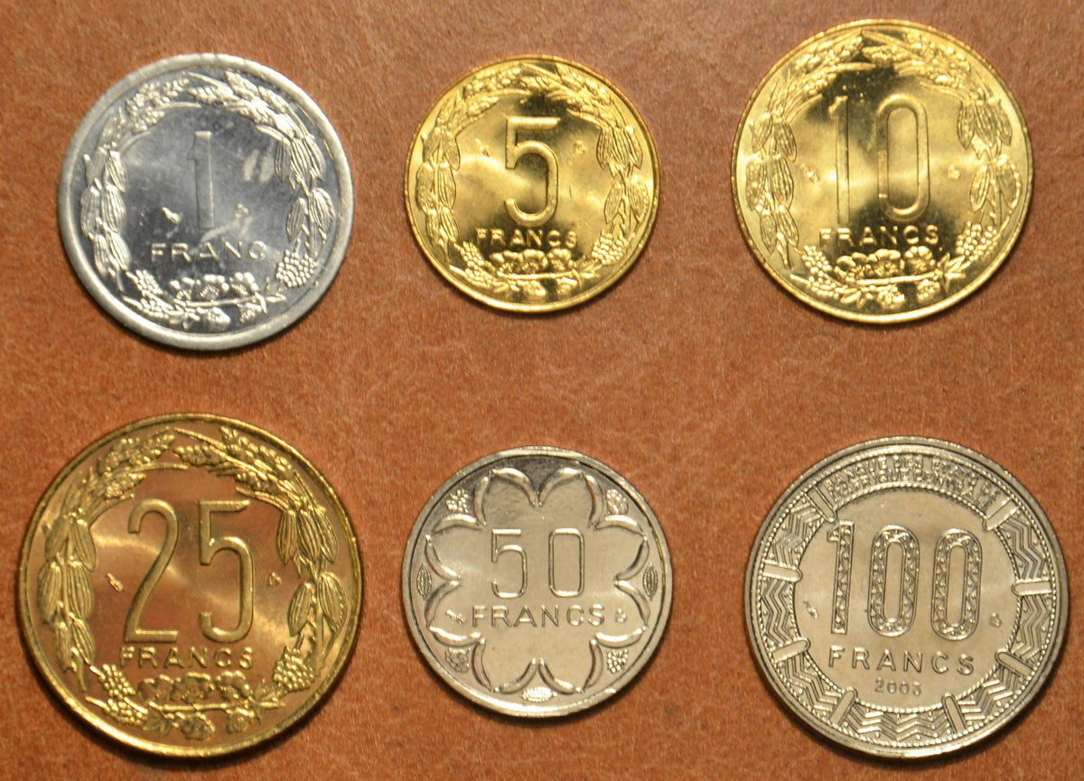 Közép Afrikai frank 6 érme 2003 (UNC)